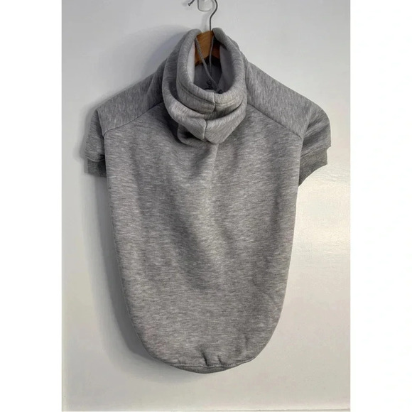 Grey Dog Sweatshirt Sweater with Hood and Soft Fleece Inside Size M - Picture 1 of 7